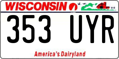 WI license plate 353UYR