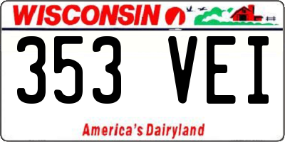 WI license plate 353VEI