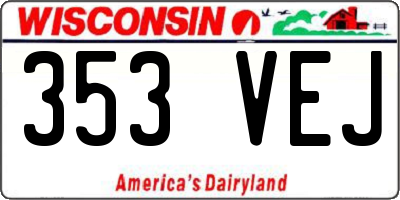 WI license plate 353VEJ