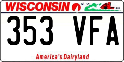 WI license plate 353VFA