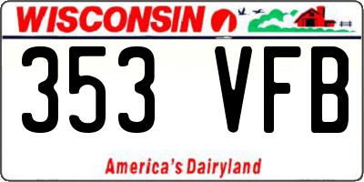 WI license plate 353VFB