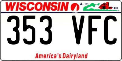 WI license plate 353VFC