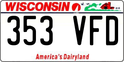 WI license plate 353VFD