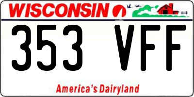 WI license plate 353VFF