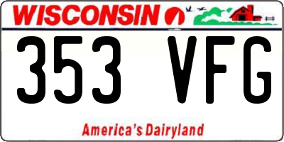 WI license plate 353VFG