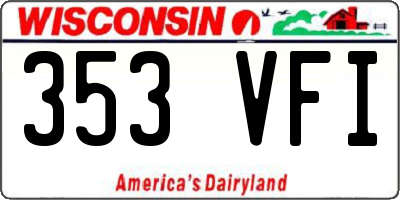 WI license plate 353VFI