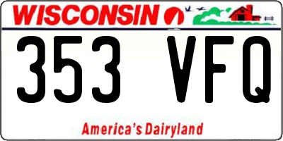 WI license plate 353VFQ