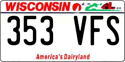 WI license plate 353VFS