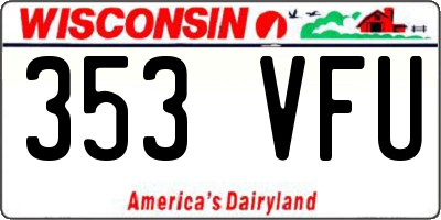 WI license plate 353VFU