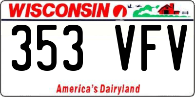 WI license plate 353VFV
