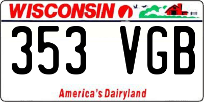 WI license plate 353VGB