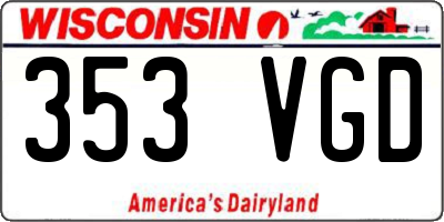 WI license plate 353VGD