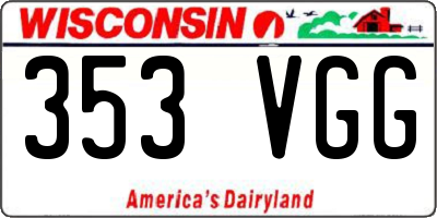 WI license plate 353VGG
