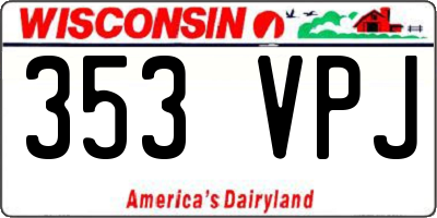 WI license plate 353VPJ