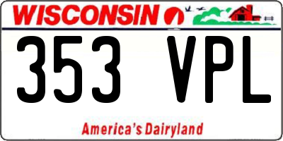 WI license plate 353VPL