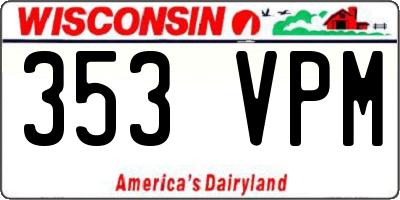 WI license plate 353VPM