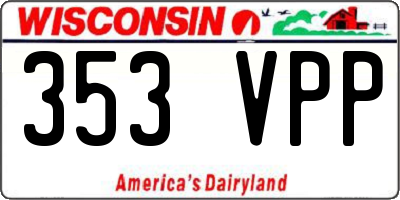 WI license plate 353VPP