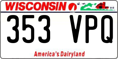 WI license plate 353VPQ