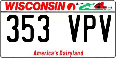 WI license plate 353VPV
