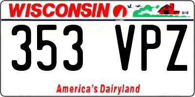 WI license plate 353VPZ