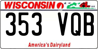 WI license plate 353VQB