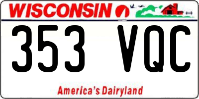 WI license plate 353VQC