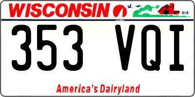 WI license plate 353VQI