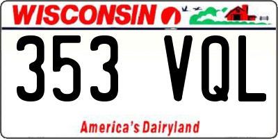 WI license plate 353VQL