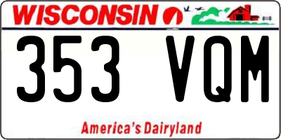 WI license plate 353VQM