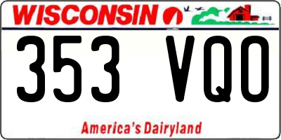 WI license plate 353VQO