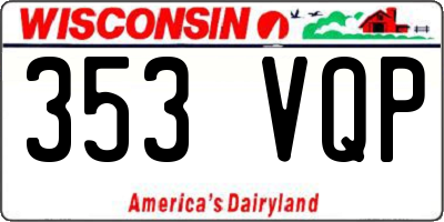 WI license plate 353VQP