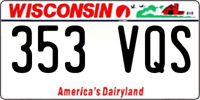 WI license plate 353VQS