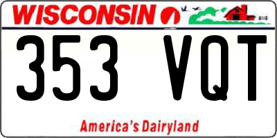 WI license plate 353VQT