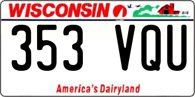 WI license plate 353VQU
