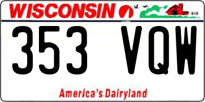 WI license plate 353VQW