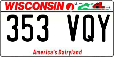 WI license plate 353VQY