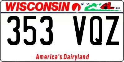 WI license plate 353VQZ