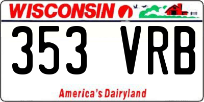 WI license plate 353VRB