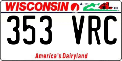WI license plate 353VRC