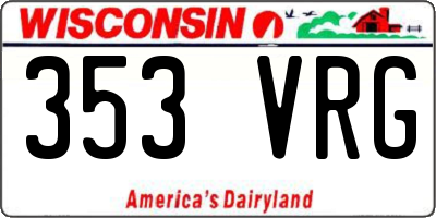 WI license plate 353VRG