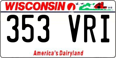 WI license plate 353VRI