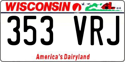 WI license plate 353VRJ