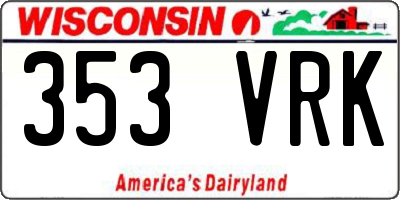 WI license plate 353VRK