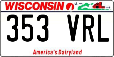 WI license plate 353VRL