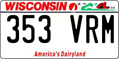 WI license plate 353VRM