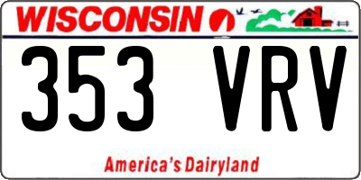 WI license plate 353VRV