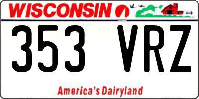 WI license plate 353VRZ