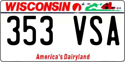 WI license plate 353VSA