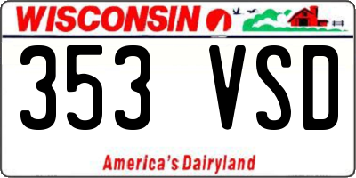 WI license plate 353VSD