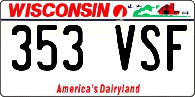 WI license plate 353VSF